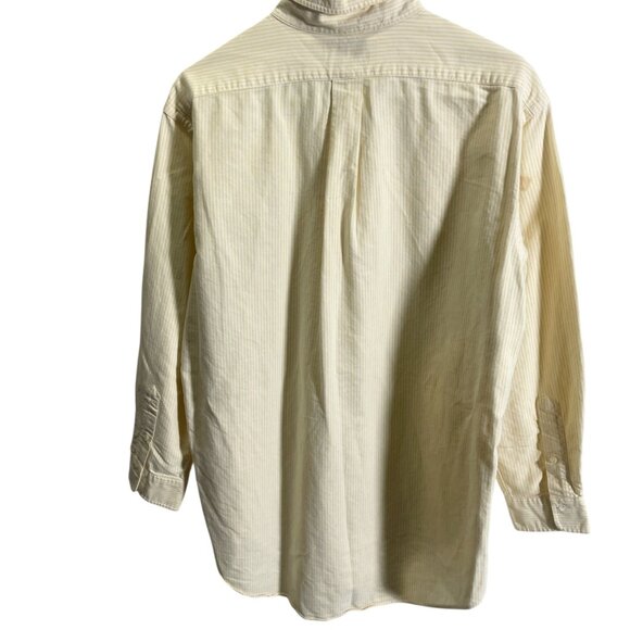 Ralph Lauren Mens Button Down Shirt Yellow Striped Cotton Size L - Picture 4 of 5